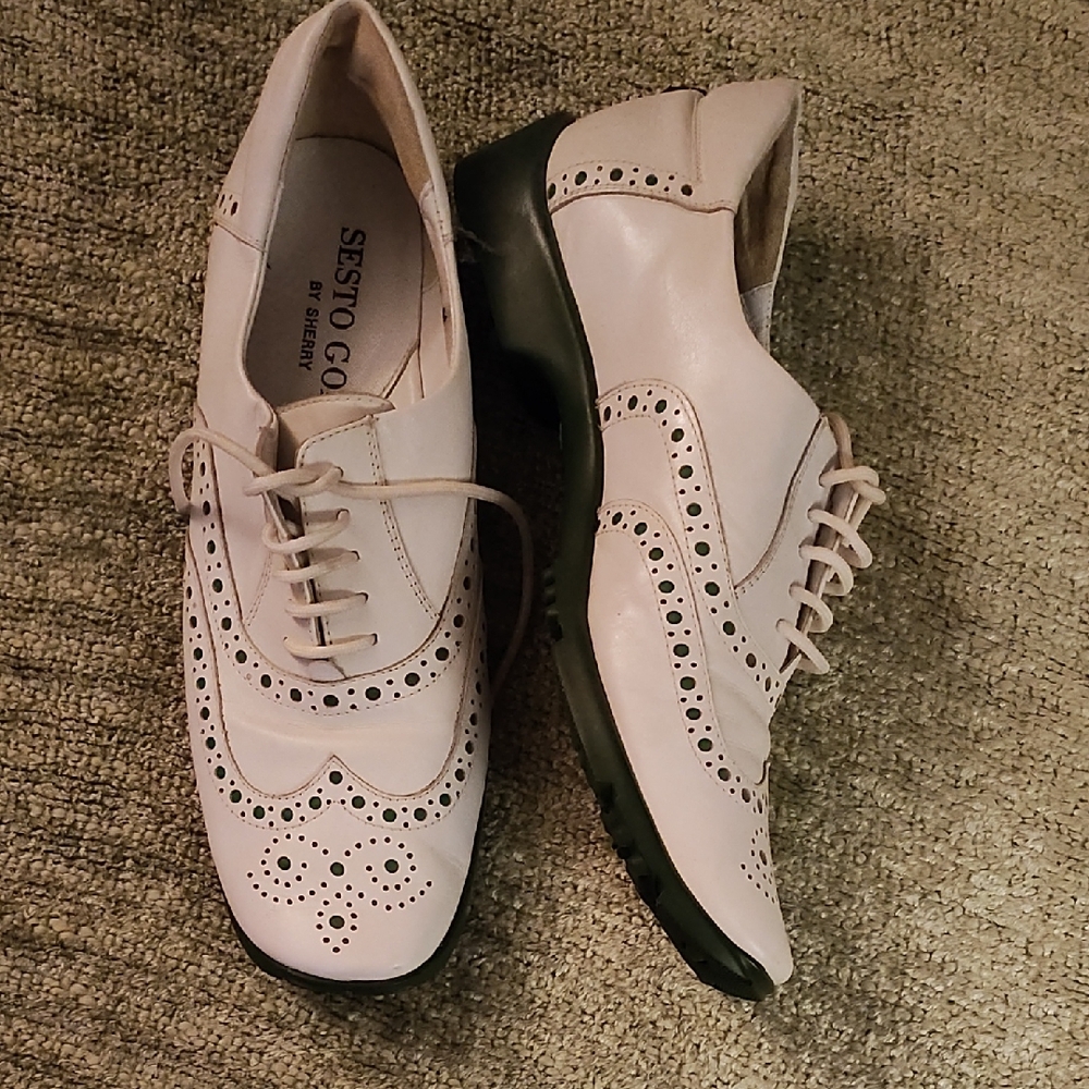 Sesto Meucci Women's Cream Lace-Up Loafers, Sesto Golf By Sherry